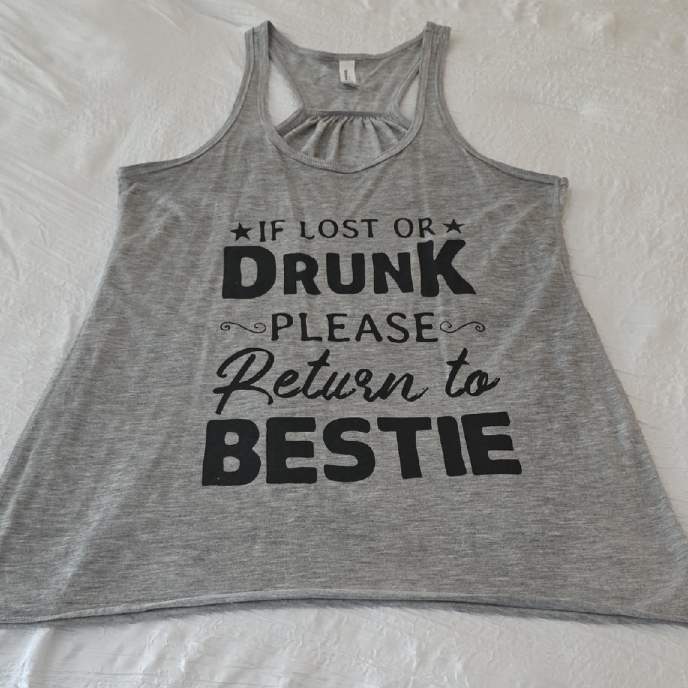 Bella Canvas Gray Cut Out Tank Top Relaxed Style